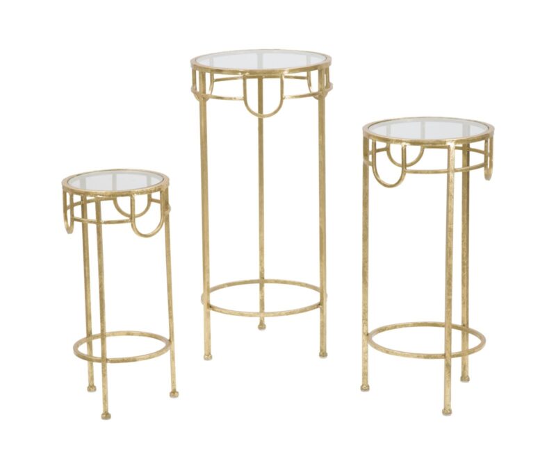 Кавовий стіл комплект з трьох GOLD SET 3 PZ CM Ø 33X70-28X60-23X50