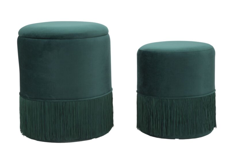 Пуф/CONTENITORE LINES COPPIA VERDE CM Ø  35X42-30X32