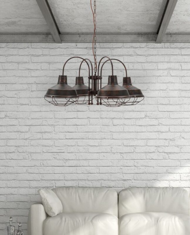 Світильник підвісний MAURO FERRETTI RIO BRONX 4 LUCI CM 80X80X40 (LUNGHEZZA CATENA CM 80)