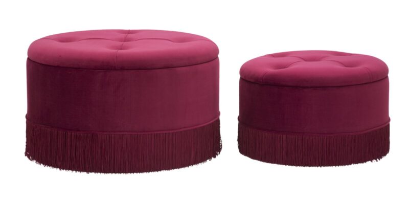 Пуф/CONTENITORE LINES NEW COPPIA BORDEAUX CM Ø 71X41-55X33