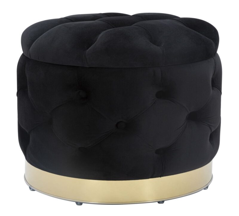 Пуф CONTENITORE RICH NERO CM Ø 55X42