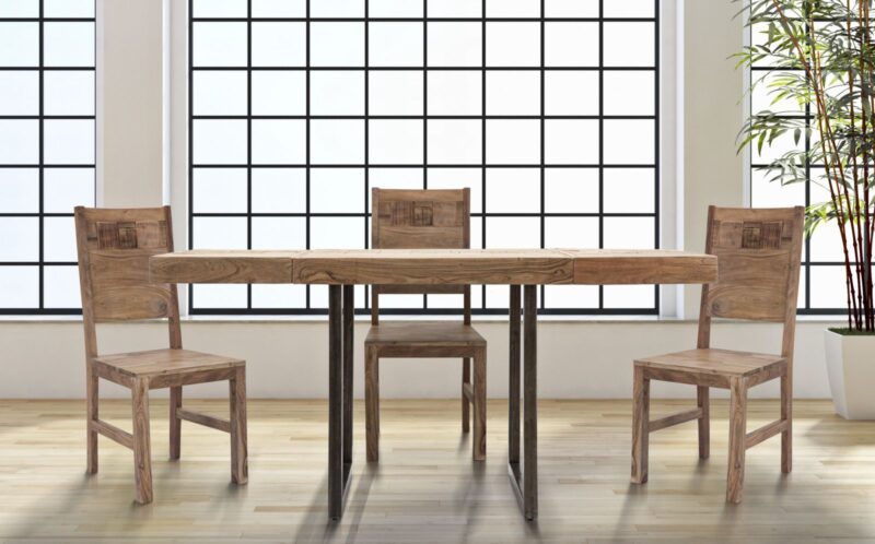 Стіл MAURO FERRETTI DA PRANZO MUMBAI QUAD. ALL. CM 80X80X77-LUNG. T. 160 ( ACACIA NILOTICA)