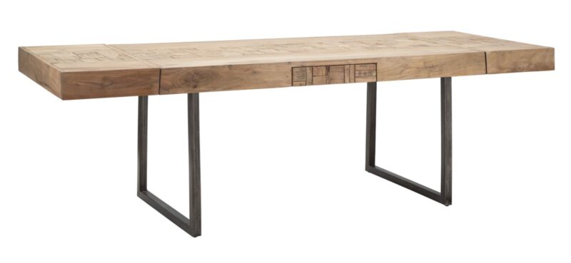 Стіл MAURO FERRETTI DA PRANZO MUMBAI ALL.CM 160X90X77-LUNGHEZZA TOTALE 240(ACACIA NILOTICA)