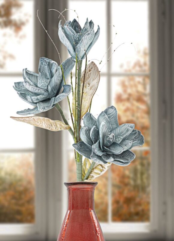 Штучна квітка MAURO FERRETTI MAGNOLIA X3 BLU CM Ø 30X90 MIN 10