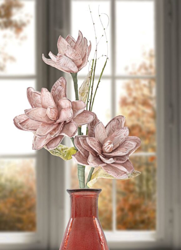 Штучна квітка MAURO FERRETTI MAGNOLIA X3 ROSA CM Ø 30X90 MIN 10
