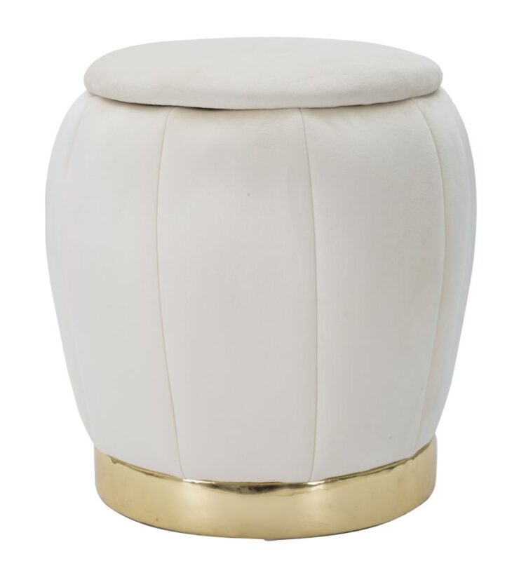Пуф/CONTENITORE PARIS CREMA/GOLD CM Ø 43X43