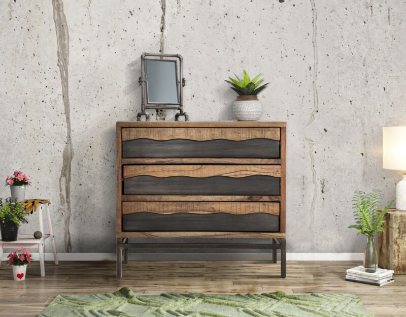 Комод Mauro Ferretti Yellowstone cm 88X45X80 (Legno di acacia nilotica)