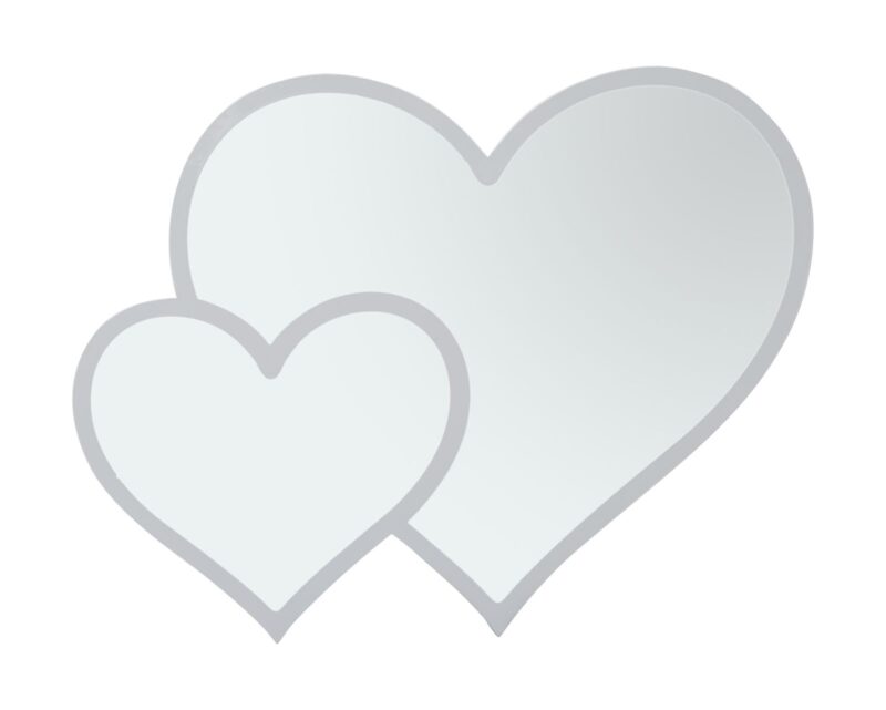 Дзеркало GLAM WHITE DOUBLE HEART CM 65X2X50 (MISURA INTERNA CM 60X45)