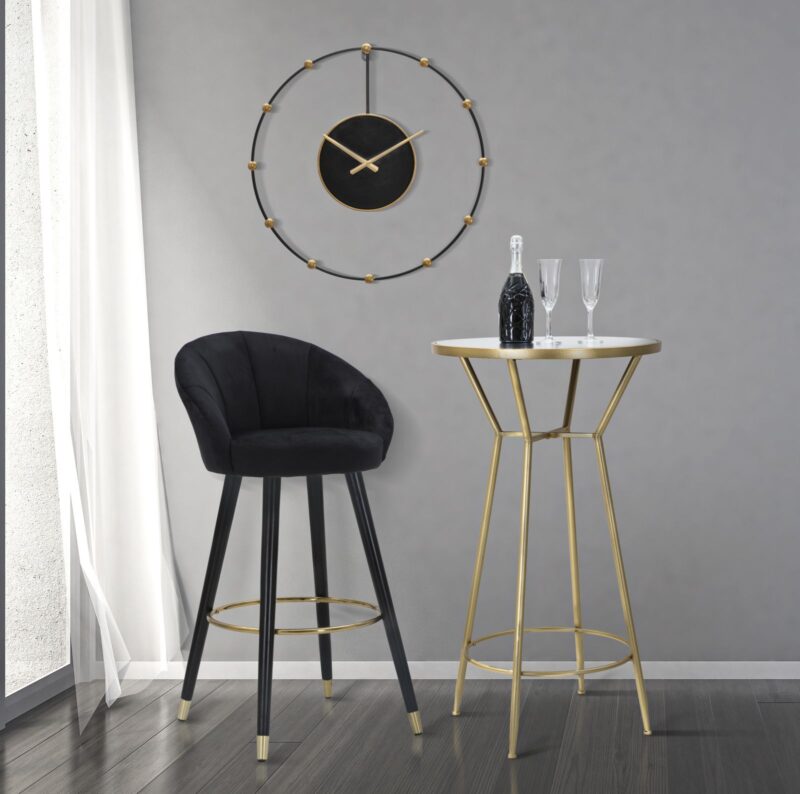Барний стілець MAURO FERRETTI BAR PRAGUE NERO CM 55X56X104