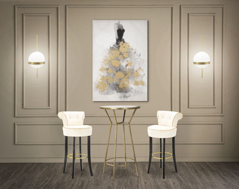 Барний стілець MAURO FERRETTI BAR LUXY CREMA CM 46X48X96