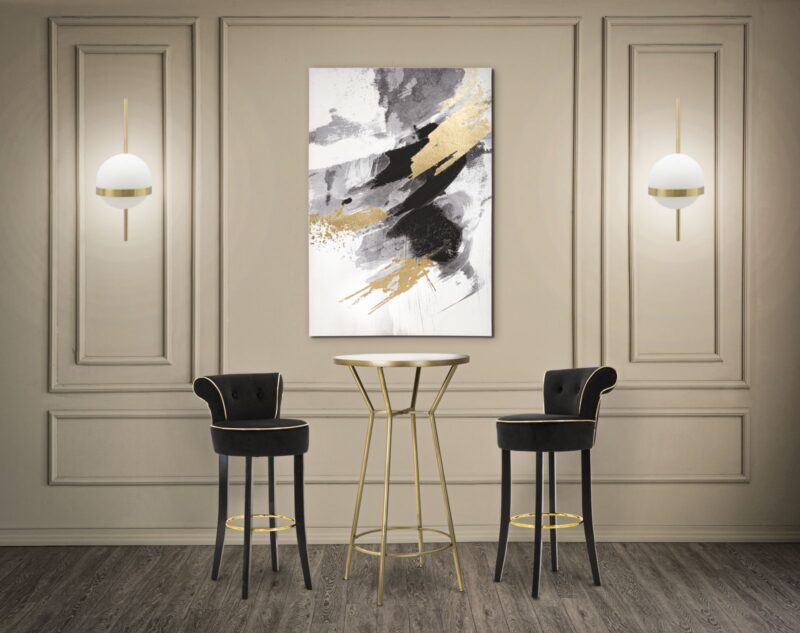Стілець барний MAURO FERRETTI BAR LUXY NERO CM 46X48X96