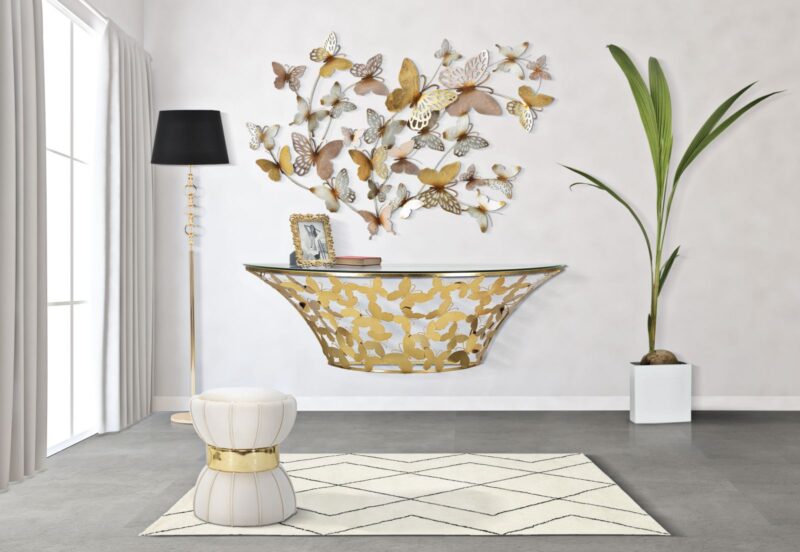 Консоль з кріпленням на стіну MAURO FERRETTI Sospesa butterflies cm120x40,5x37,2