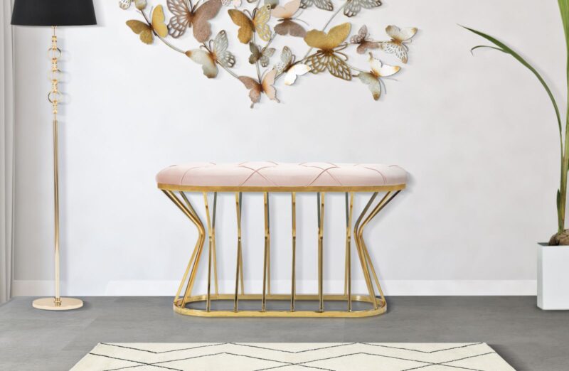 Банкетка MAURO FERRETTI ZIG ROSA CM 91X38X52