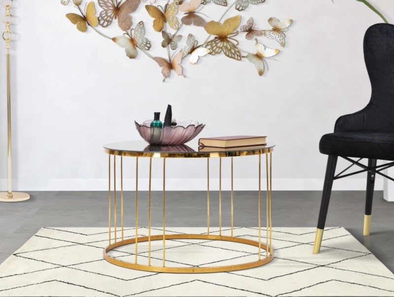 Кавовий столик MAURO FERRETTI SIMPLE BRONZE MIRROR CM Ø 70X46