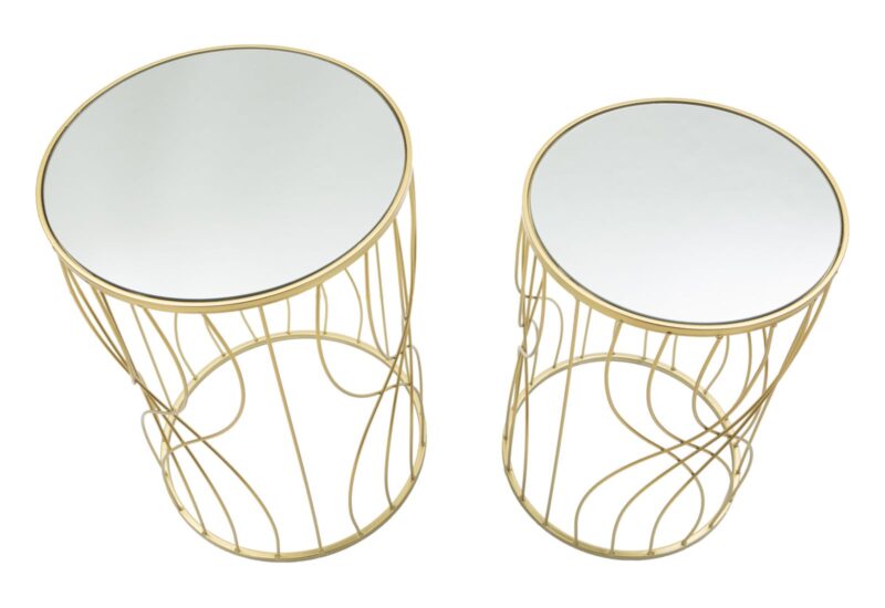Кавові столики комплект Mauro Ferretti ligne coppia cm Ø 38x55-33x50