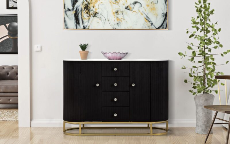 Комод Тумба TV Mauro Ferretti montpellier nero cm 120x40x85