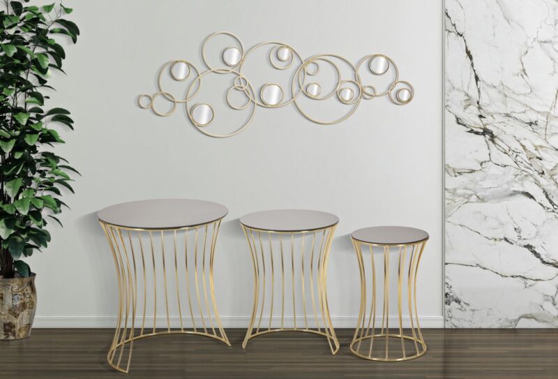Кавовий столик комплект Mauro Ferretti Wind Set 3 pz cm Ø 47x55-37x50-28x45
