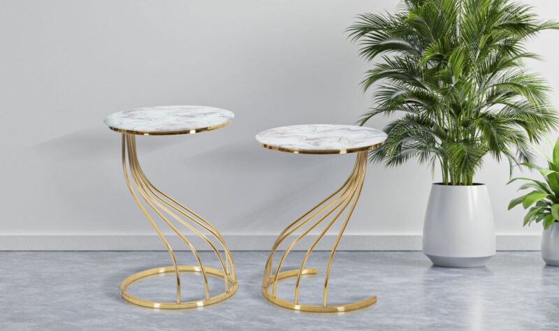 Кавовий столик комплект Mauro Ferretti Cobra Set 2 pz cm Ø 40x57-40x51