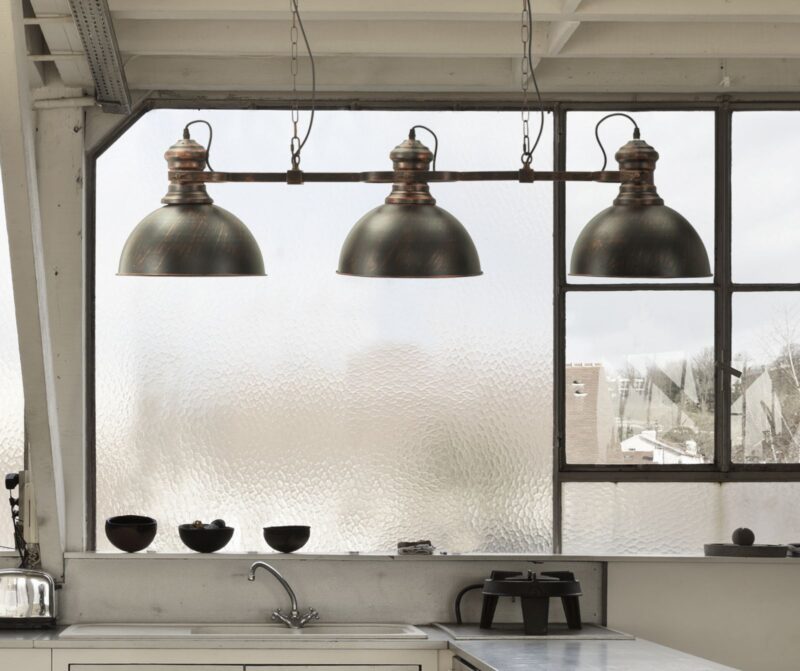 Світильник підвісний MAURO FERRETTI RIO 3 LUCI INDUSTRY CM 120X30X30 (LUNGHEZZA CATENA CM 85)