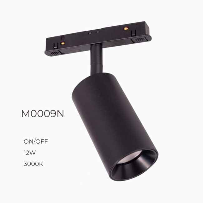 Прожектор поворотний Maxlight для магнітного шинопроводу 12W 3000К 24° ON/OFF M0009N
