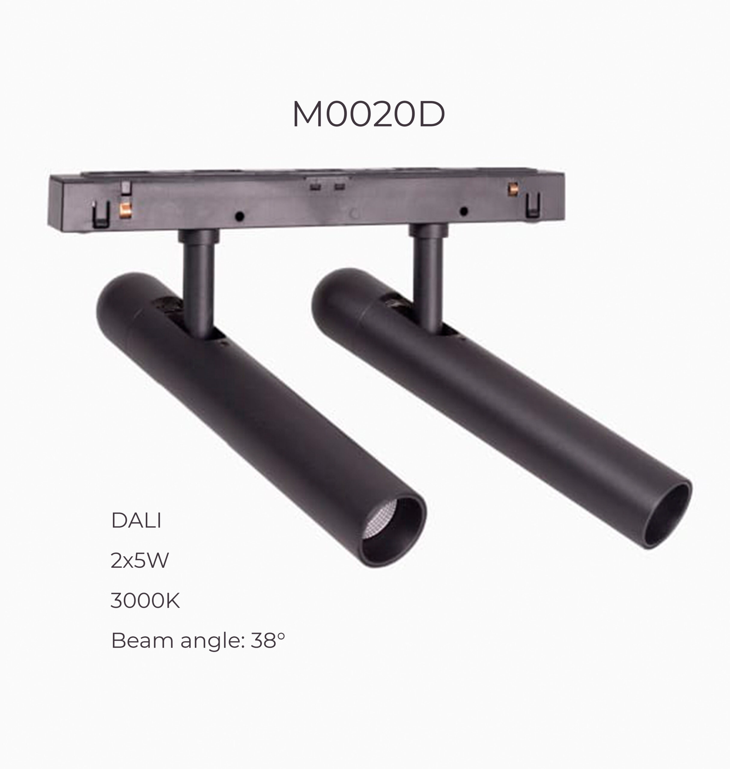 Подвійний прожектор Maxlight для магнітного шинопроводу 2х5W 3000K 38° DALI M0020D